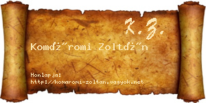 Komáromi Zoltán névjegykártya